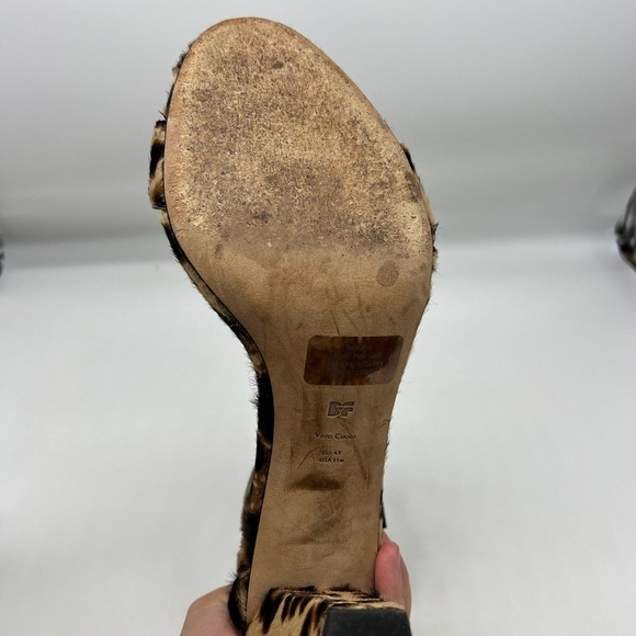 Diane Von Furstenberg - Chain-link Leopard Ankle Strap Open Toe High Heels SZ 11 - Picture 16 of 16